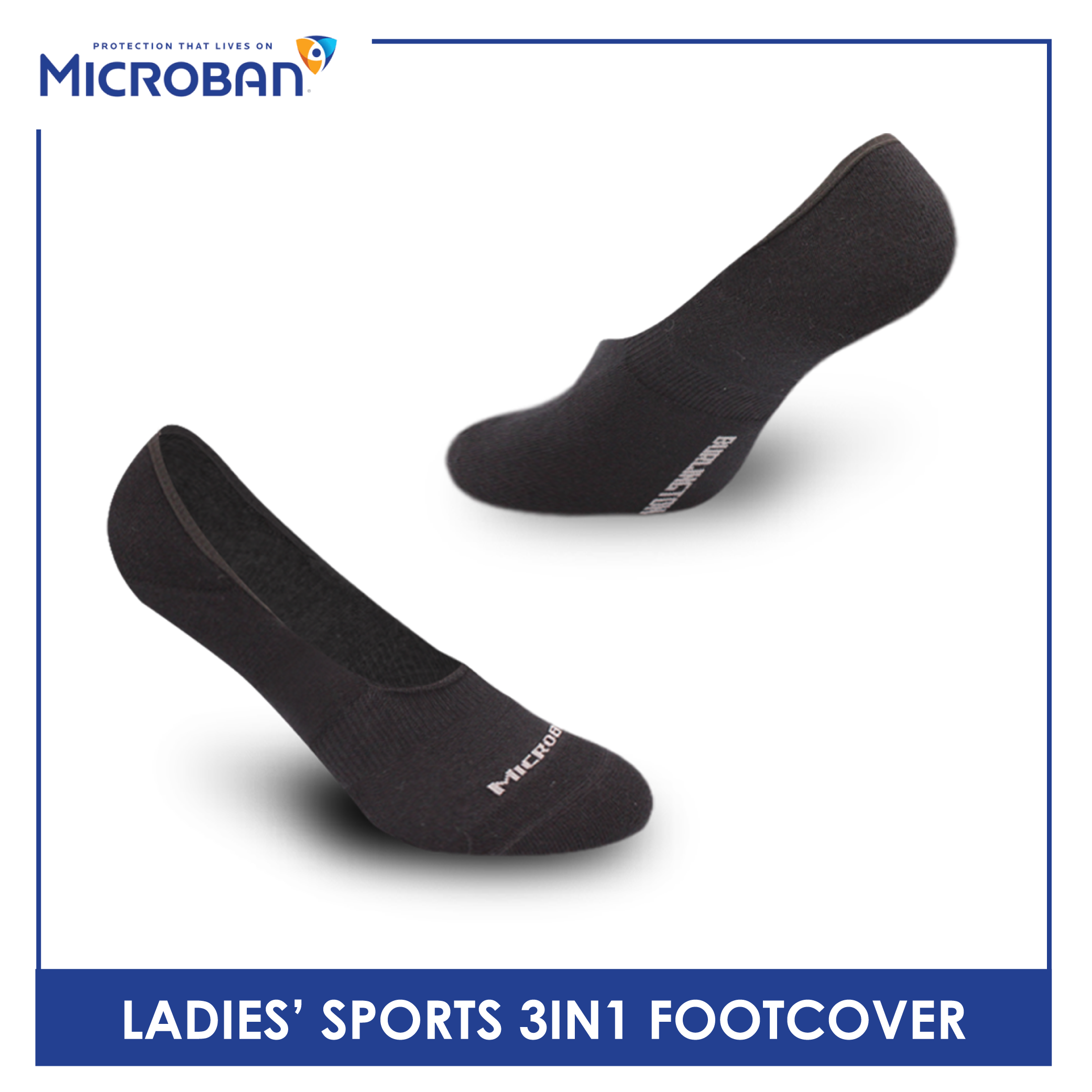 Microban Ladies' Cotton Thick Sports Foot Cover 3 pairs in a pack VLSFG5