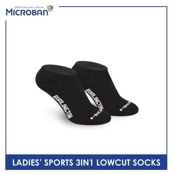 Microban Ladies' Cotton Thick Low Cut Sports Socks 3 pairs in a pack VLSKG10