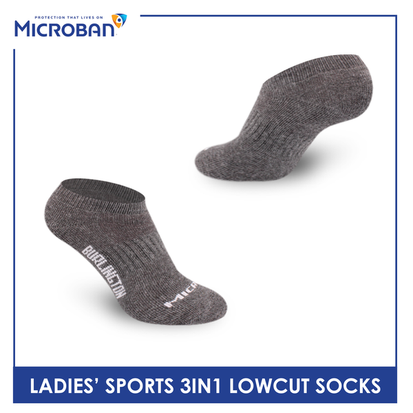 Microban Ladies' Cotton Thick Low Cut Sports Socks 3 pairs in a pack VLSKG10