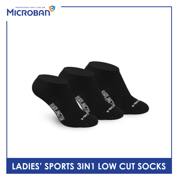 Microban Ladies' Cotton Thick Sports Low Cut Socks 3 pairs in a pack VLSKG11