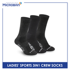 Microban Ladies' Cotton Thick Sports Crew Socks 3 pairs in a pack VLSKG13