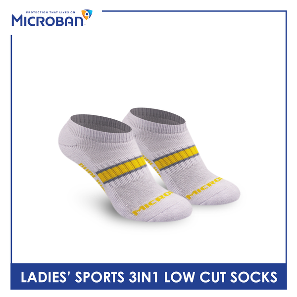 Microban Ladies' Cotton Thick Sports Low Cut Socks 3 pairs in a pack VLSKG8