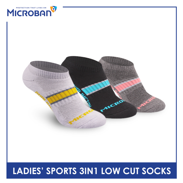 Microban Ladies' Cotton Thick Sports Low Cut Socks 3 pairs in a pack VLSKG8