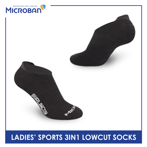 Microban Ladies' Cotton Thick Sports Low Cut Socks 3 pairs in a pack VLSKG9