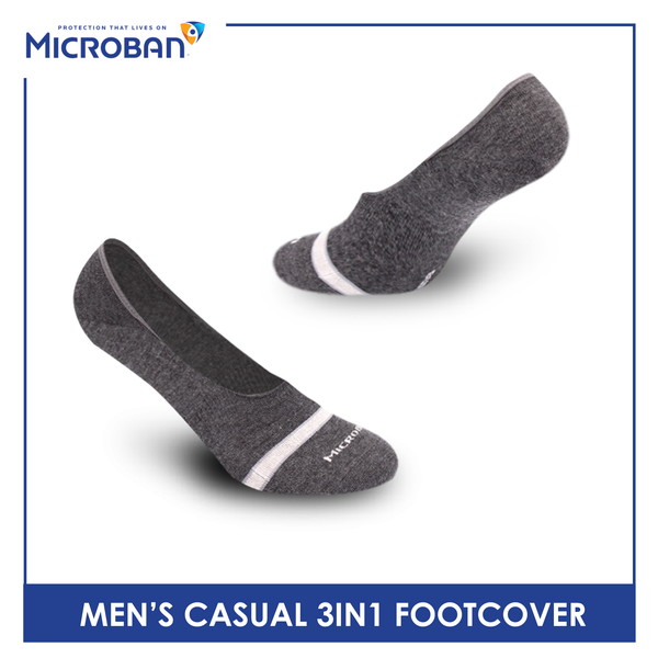 Microban Men's Cotton Lite Casual Foot Cover 3 pairs in a pack VMCFG5
