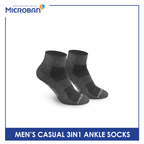 Microban Men’s Cotton Lite Thin Casual Ankle Sock 3 pairs in a pack VMCKG11