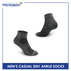 Microban Men’s Cotton Lite Thin Casual Ankle Sock 3 pairs in a pack VMCKG11