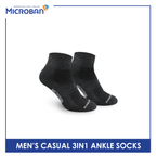 Microban Men’s Cotton Lite Thin Casual Ankle Sock 3 pairs in a pack VMCKG11