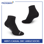 Microban Men’s Cotton Lite Thin Casual Ankle Sock 3 pairs in a pack VMCKG11