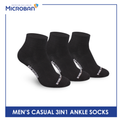 Microban Men’s Cotton Lite Thin Casual Ankle Sock 3 pairs in a pack VMCKG11