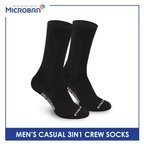 Microban Men’s Cotton Lite Thin Casual Crew Socks 3 pairs in a pack VMCKG12