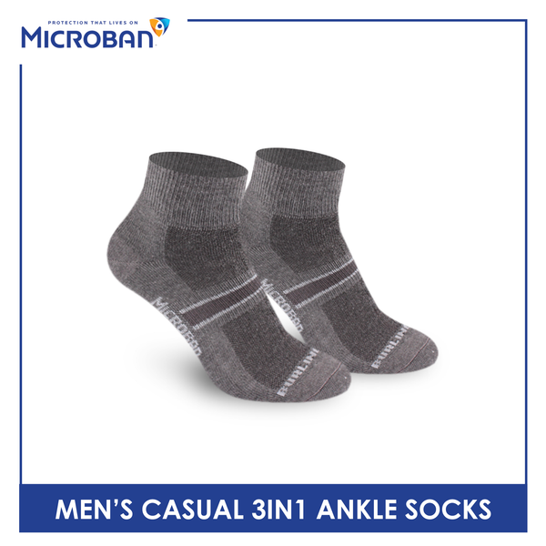 Microban Men's Cotton Lite Casual Ankle Sock 3 in1 VMCKG8