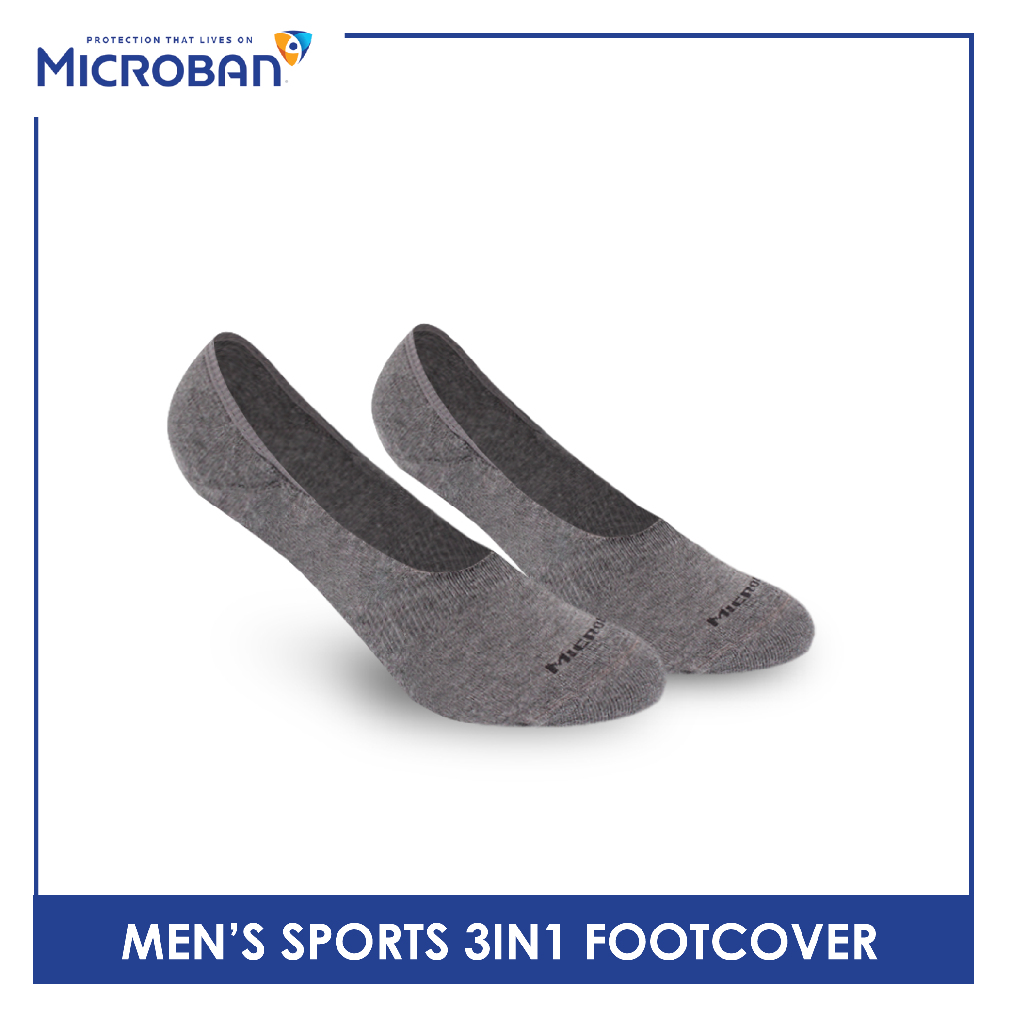 Microban Men’s Cotton Thick Sports Foot Cover 3 pairs in a pack VMSFG5