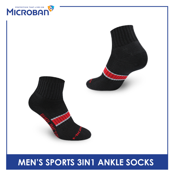 Microban Men's Cotton Thick Sport Ankle Socks 3 pairs in a pack VMSKG15