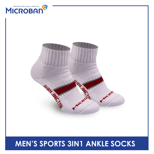 Microban Men's Cotton Thick Sport Ankle Socks 3 pairs in a pack VMSKG15