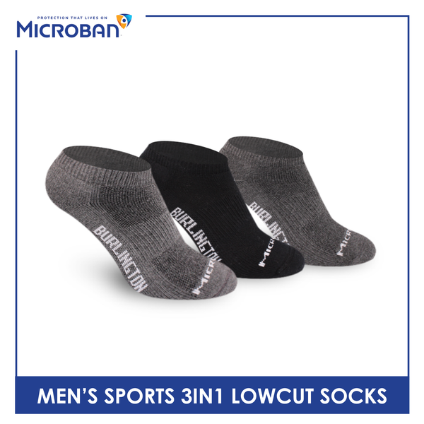 Microban Men's Cotton Thick Sports Low Cut Socks 3 pairs in a pack VMSKG18
