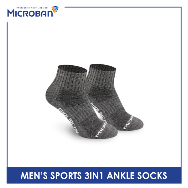 Microban Men's Cotton Thick Sport Ankle Socks 3 pairs in a pack VMSKG19