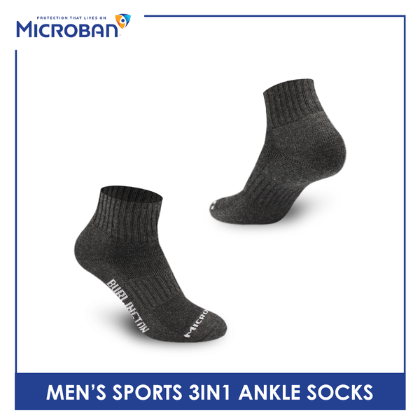 Microban Men's Cotton Thick Sport Ankle Socks 3 pairs in a pack VMSKG19