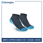 Burlington BMCKG24 Men's Cotton Ankle Casual Socks 3 pairs in a pack (4768515719273)