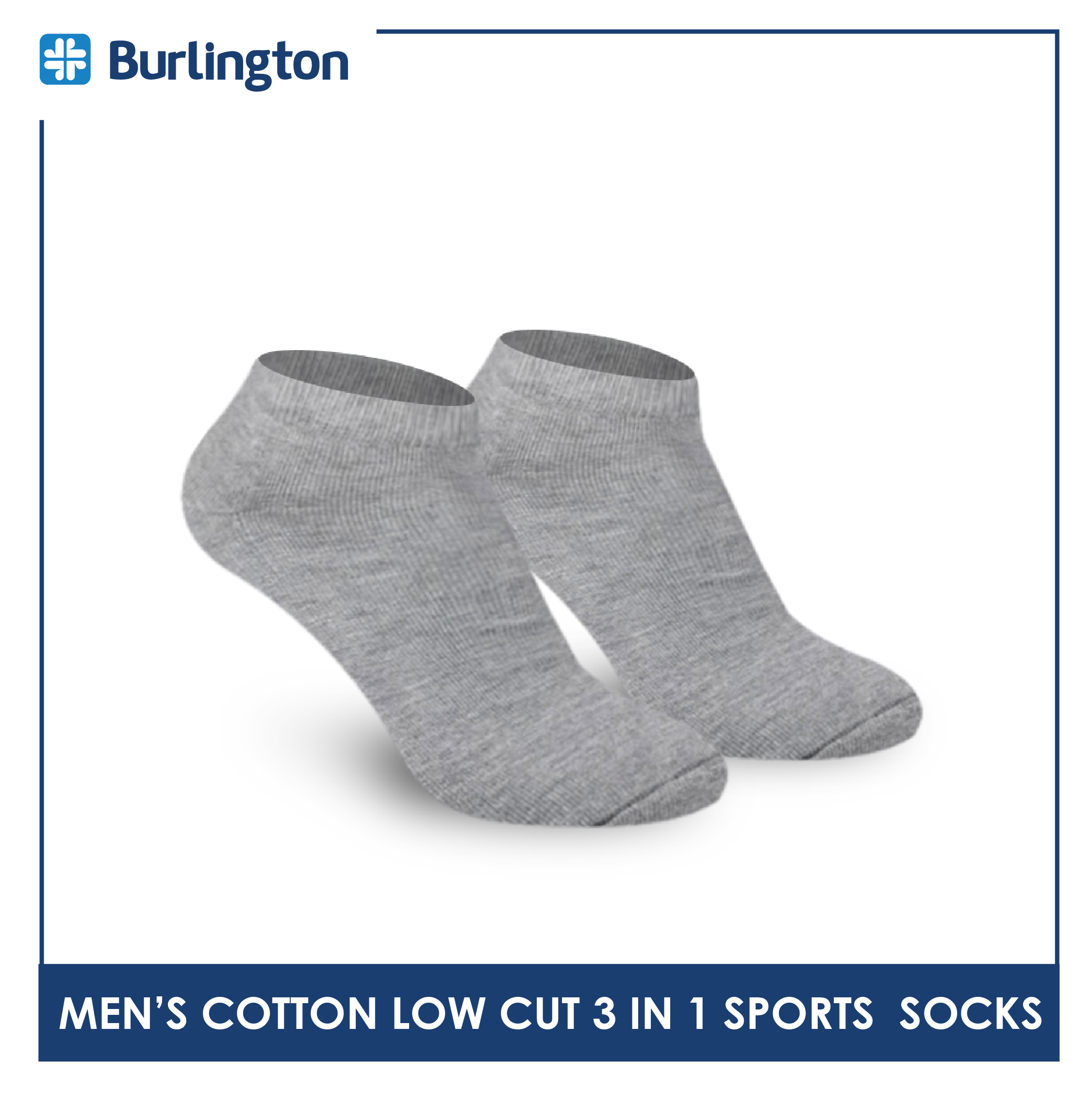 Burlington BML-219 Men's Thick Low Cut Sports Socks 3 pairs in a pack (4357825036393)