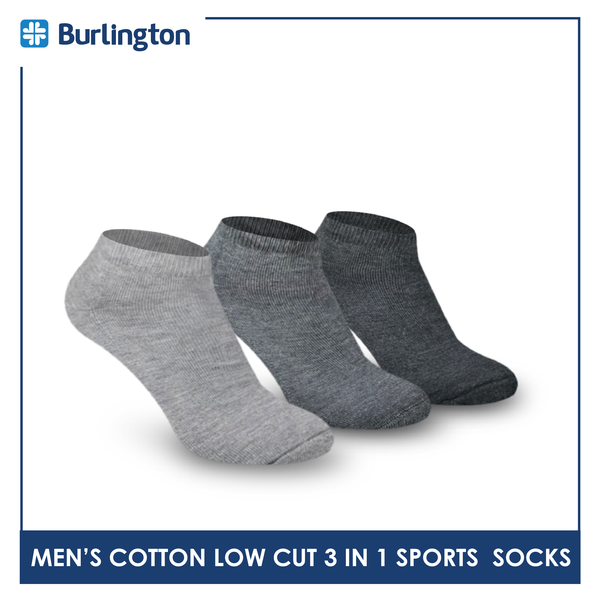 Burlington BML-219 Men's Thick Low Cut Sports Socks 3 pairs in a pack (4357825036393)