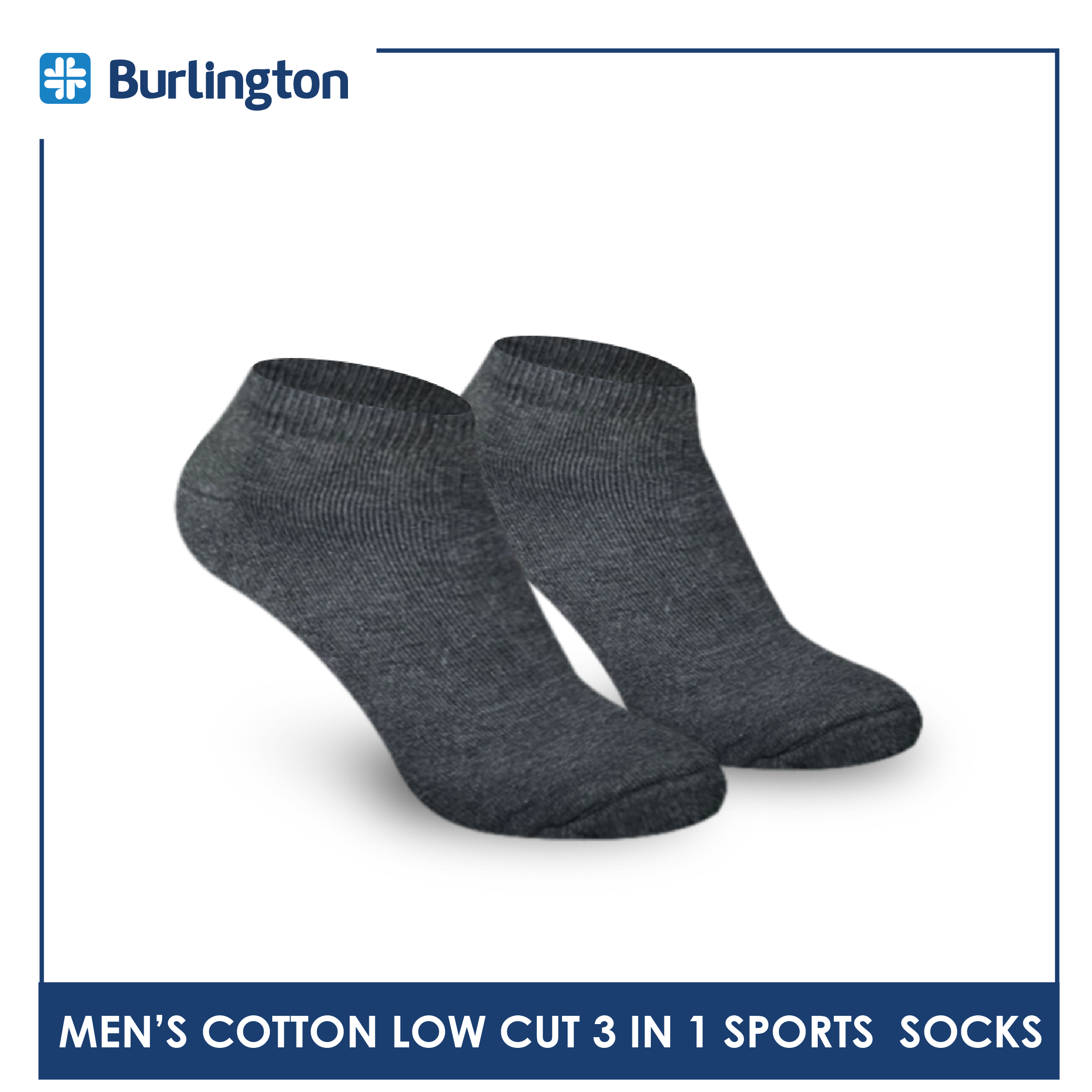Burlington BML-219 Men's Thick Low Cut Sports Socks 3 pairs in a pack (4357825036393)