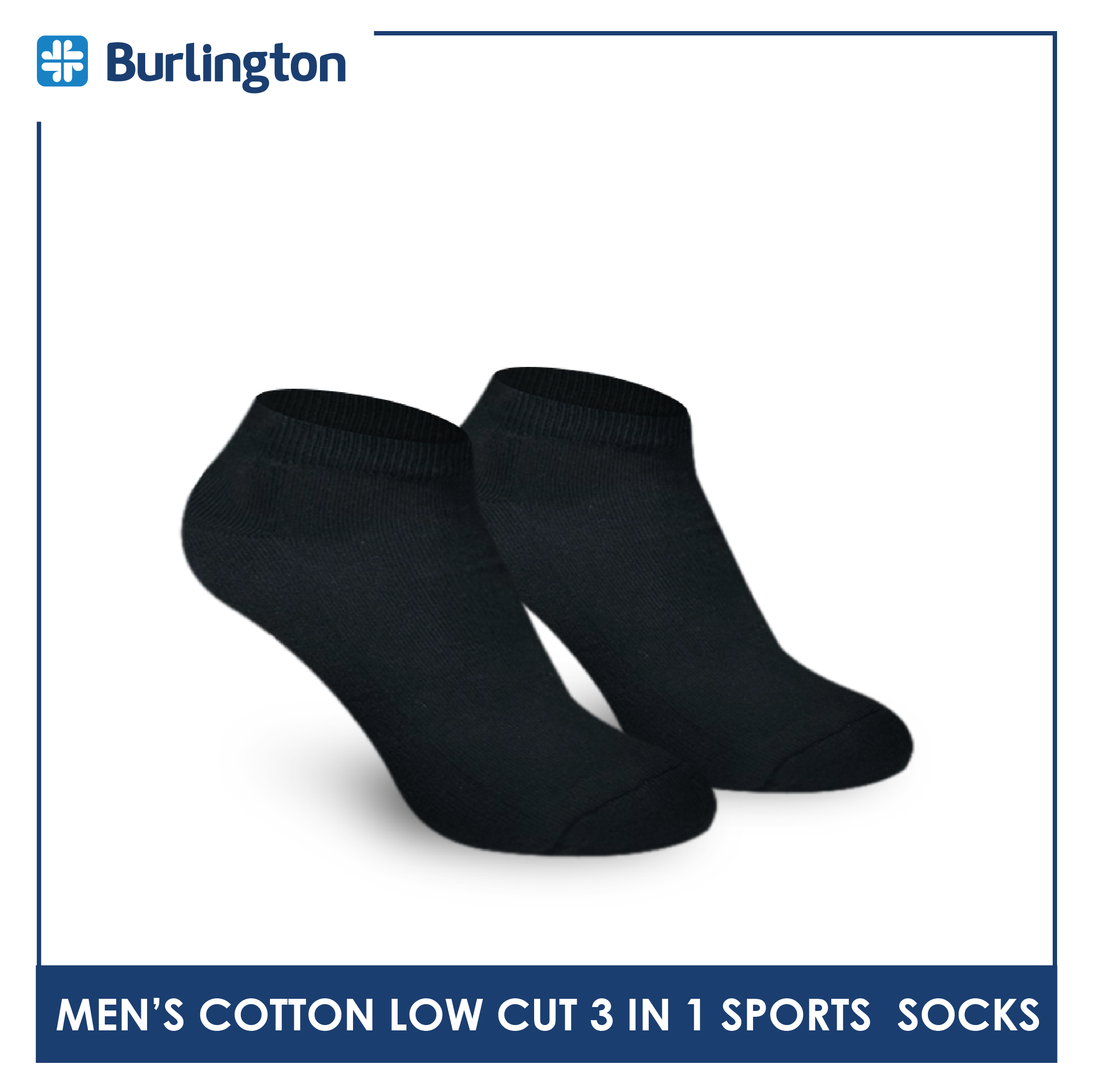Burlington BML-219 Men's Thick Low Cut Sports Socks 3 pairs in a pack (4357825036393)