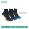 Knit KMCG6 Men's Cotton Ankle Casual Socks 3 pairs in a pack