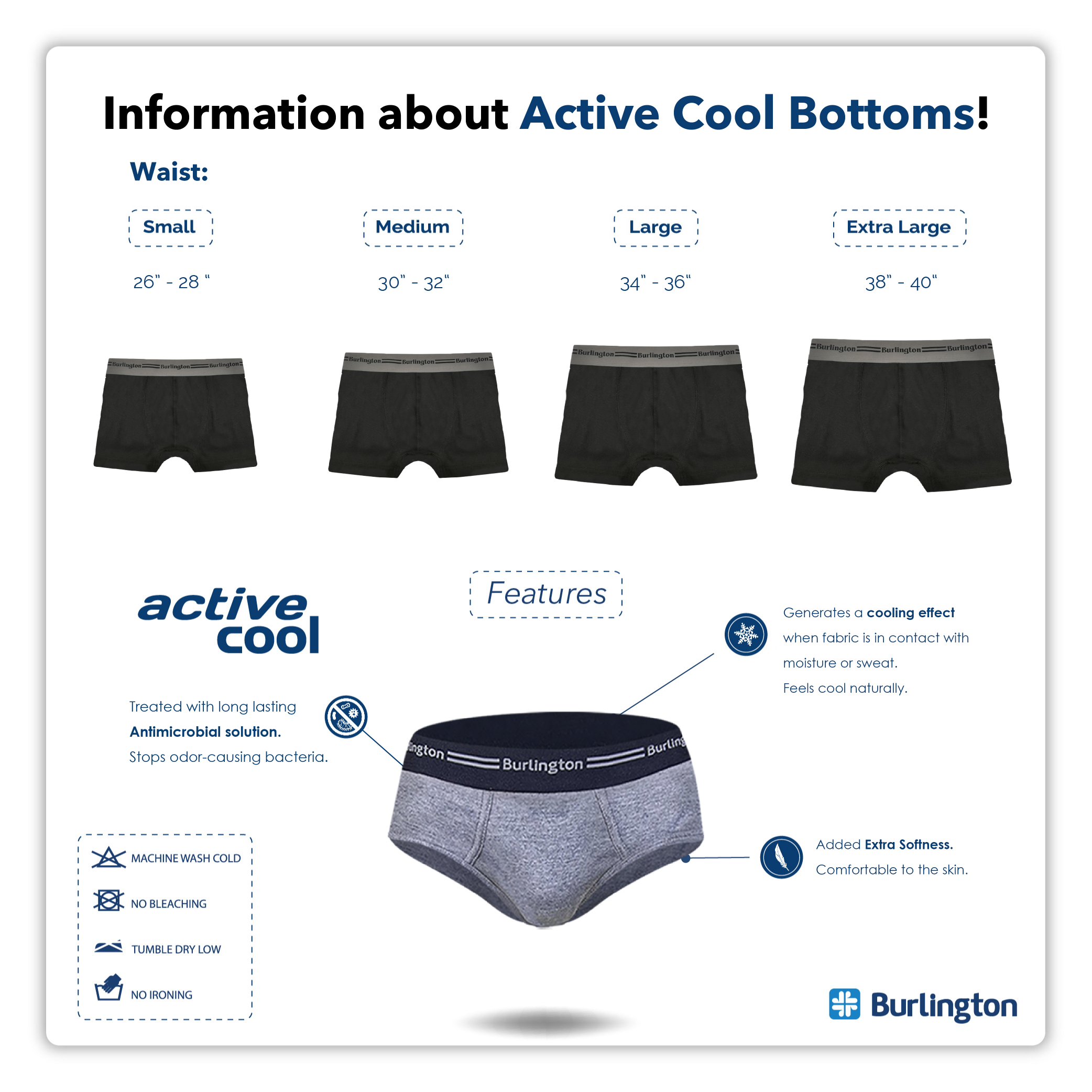 Burlington Men's Cotton 5 pieces in a pack Boxer Brief OGTMBBG1 (Limited Time Offer)