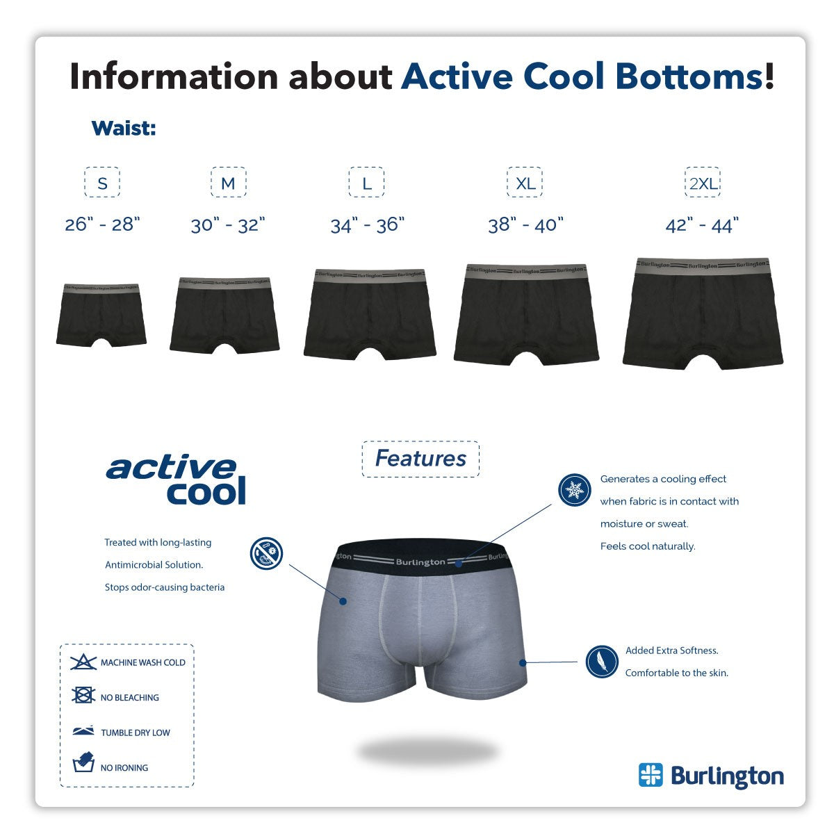 Burlington Men's Cotton Boxer Brief 3 pieces in a pack GTMBBG15