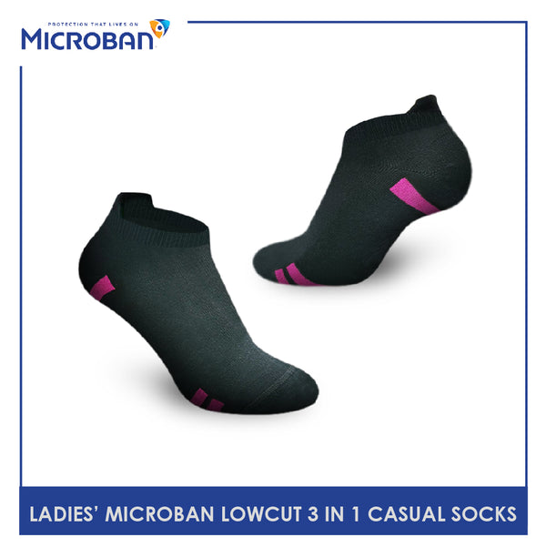 Microban VLCKG10 Ladies Cotton Low Cut Casual Socks 3 pairs in a pack (4699523055721)