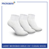 Microban Ladies' Cotton Lite Casual Ankle Socks 3 pairs in a pack VLCKG13