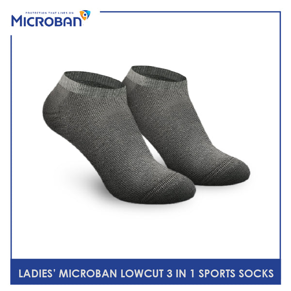 Microban VLSKG4 Ladies Thick Cotton Low Cut Sports Socks 3 pairs in a pack (4817967153257)